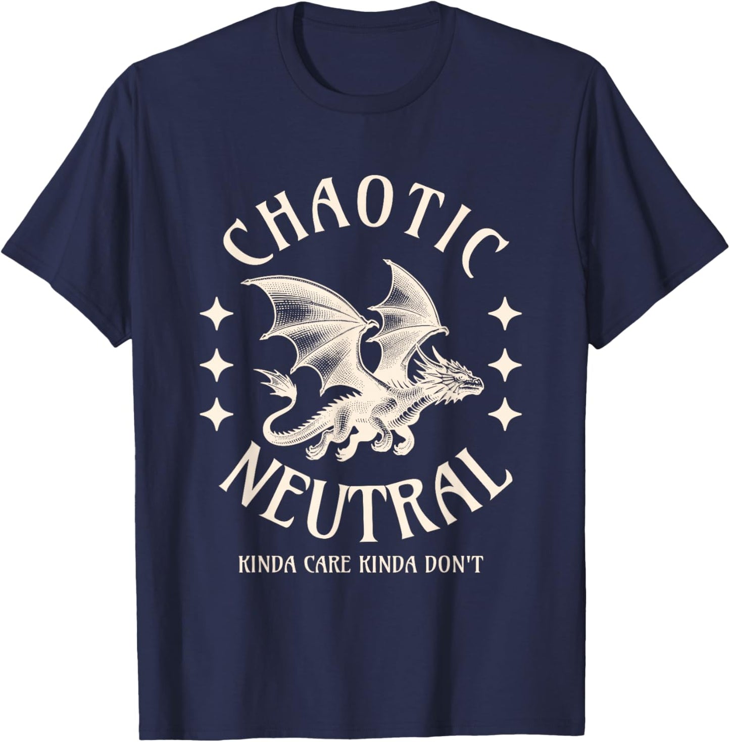 Chaotic Neutral Alignment Funny Roleplaying Character T-Shirt - T-Shirt | Navy