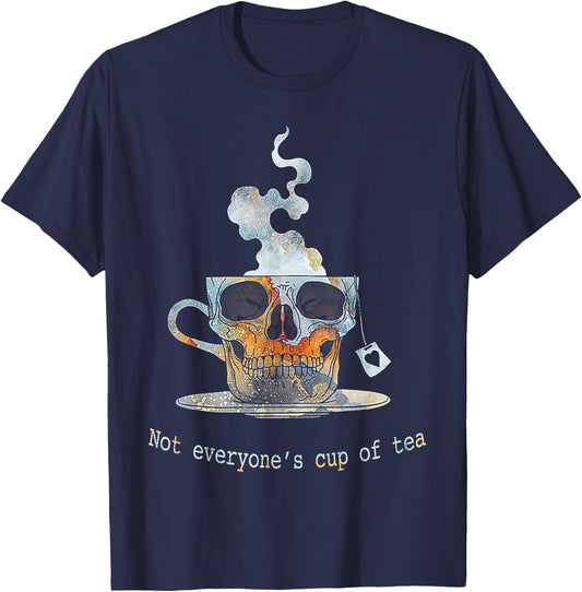 Not Everyone's Cup Of Tea Skull Shirt T-Shirt - T-Shirt | Navy