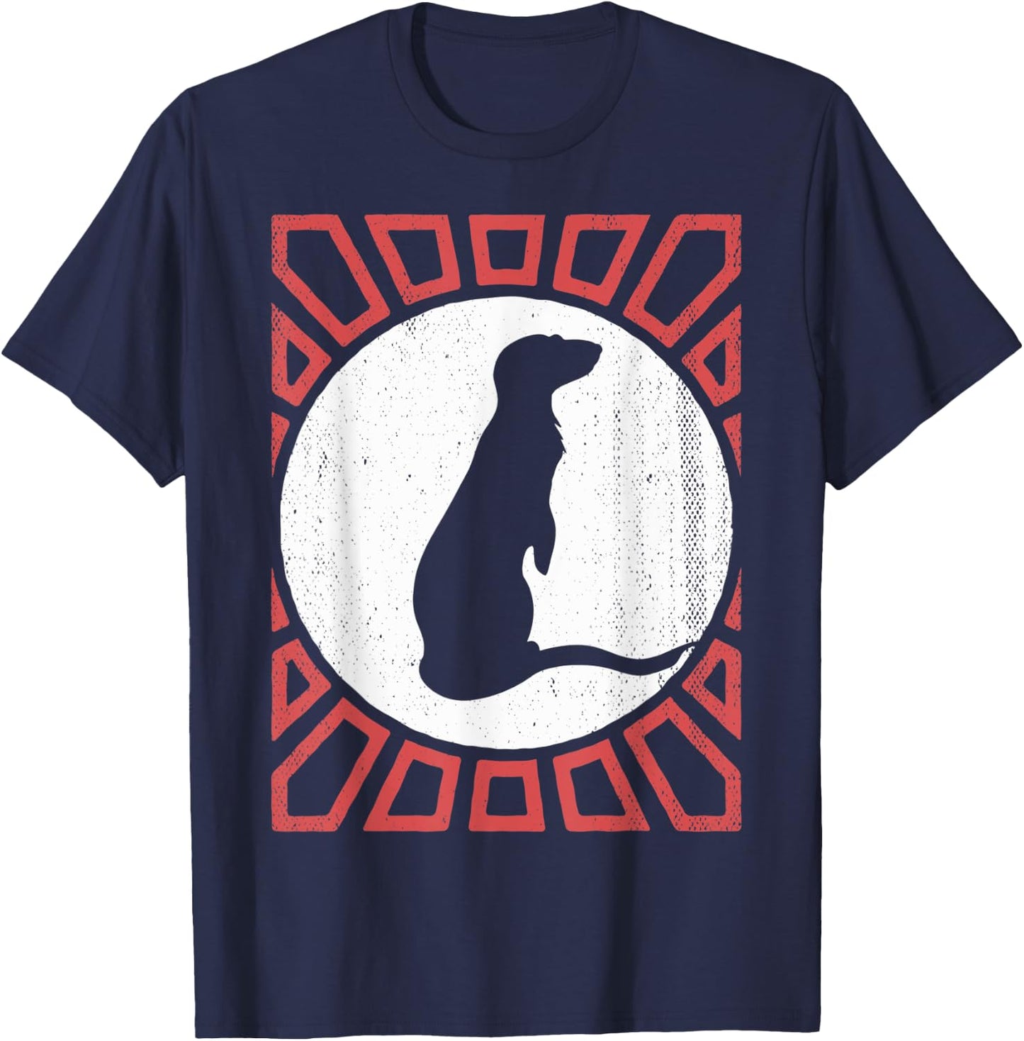 Mongoose Lover Vintage Retro Style Animal T-Shirt - T-Shirt | Navy