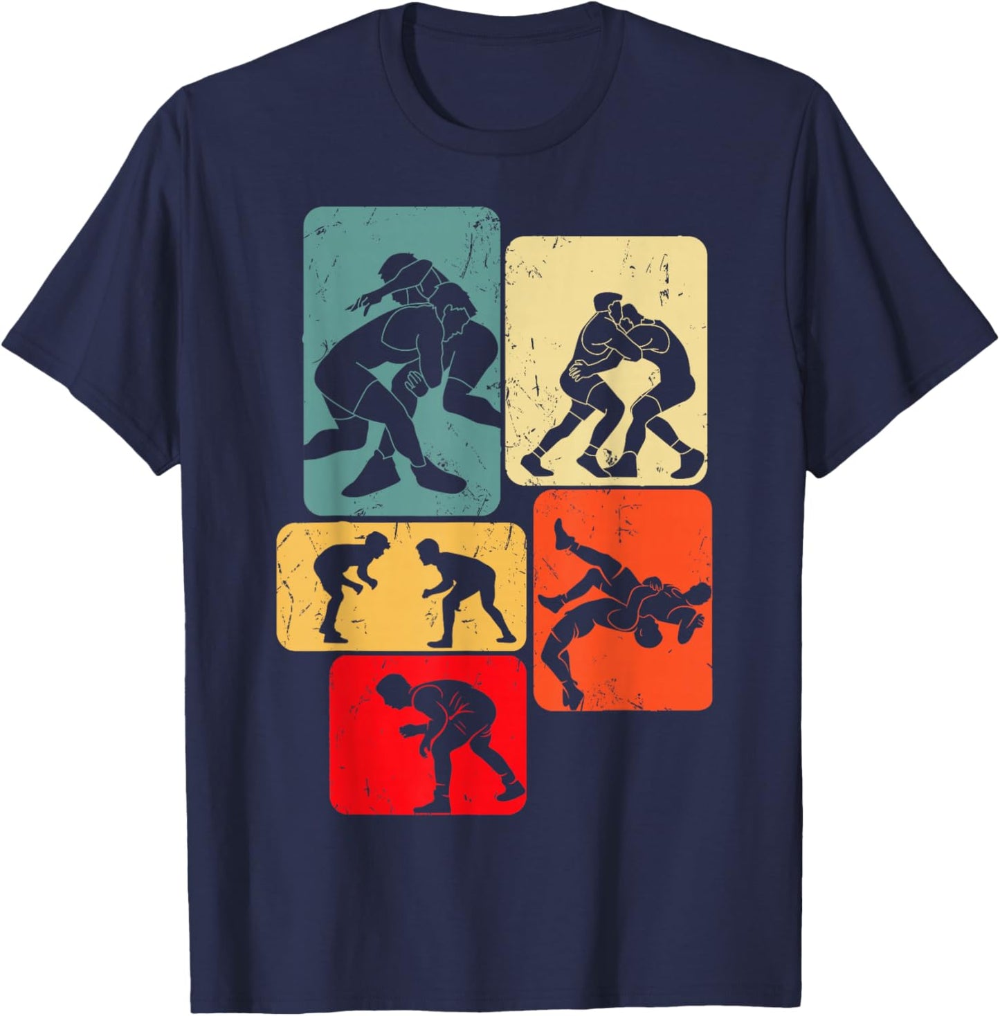 Wrestling Wrestler Men Boys Kids T-Shirt - T-Shirt | Navy