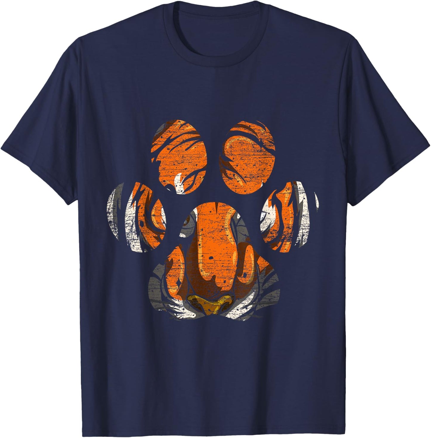Tiger Paw Big Cat Portrait Tiger T-Shirt - T-Shirt | Navy