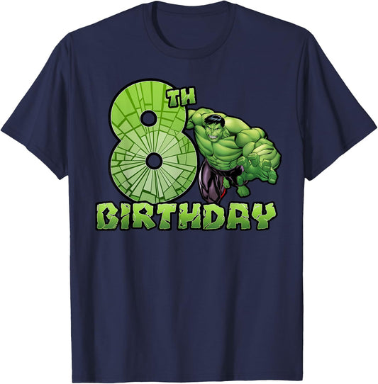 Marvel Avengers Hulk Smash 8th Birthday T-Shirt - T-Shirt | Navy
