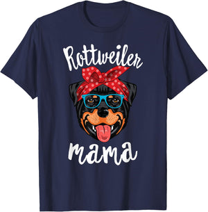 Rottweiler Mama Puppy Mom Dog Mama Lover Gift T-Shirt - T-Shirt | Navy