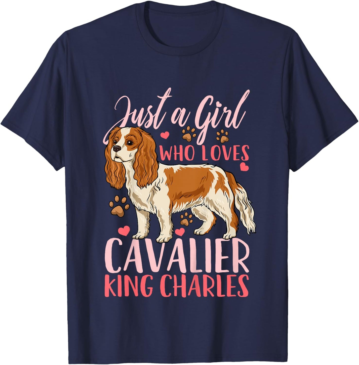 Kids Cavalier King Charles Gift T-Shirt - T-Shirt | Navy