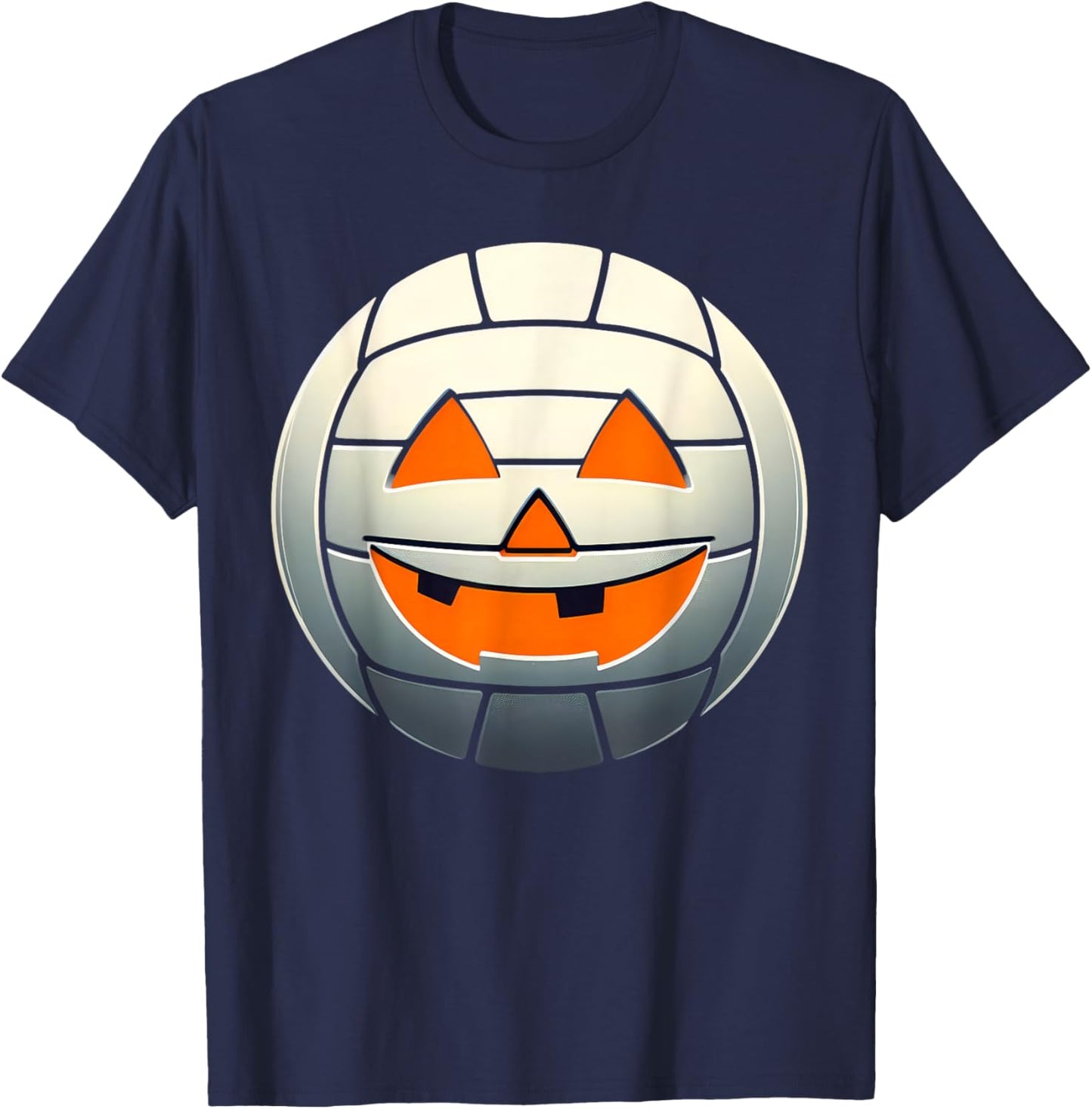 Halloween Jack O Lantern Volleyball Player Coach Pitcher T-Shirt - T-Shirt | Navy