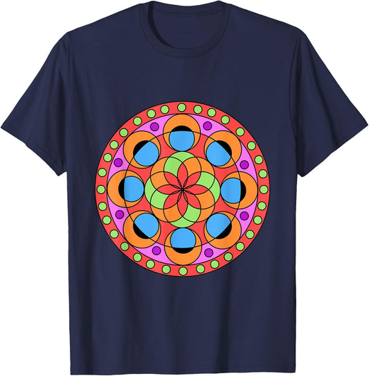 Kaleidoscope Mandala T-Shirt - T-Shirt | Navy