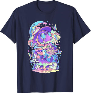 Kawaii Pastel Goth Cute and Scary Plague Doctor T-Shirt - T-Shirt | Navy