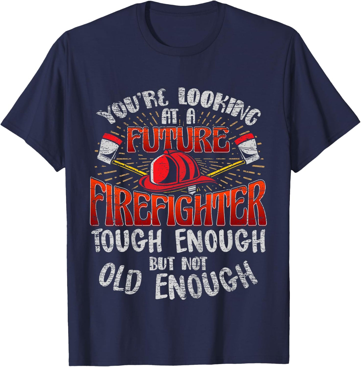 Kids Future Firefighter T shirt Kids Boys Youth Men Funny T-Shirt - T-Shirt | Navy