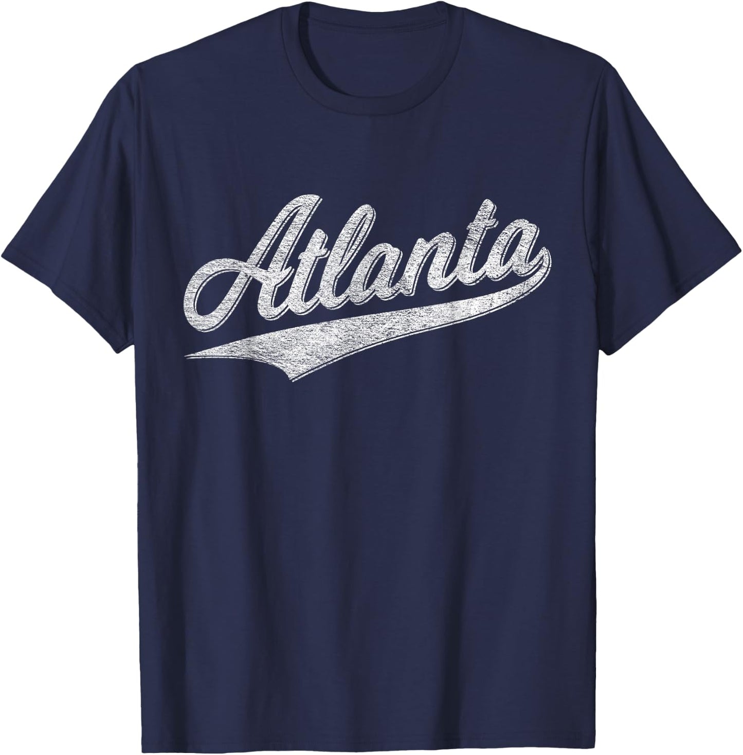 Atlanta Georgia Varsity Script Sports Jersey Classic Style T-Shirt - T-Shirt | Navy