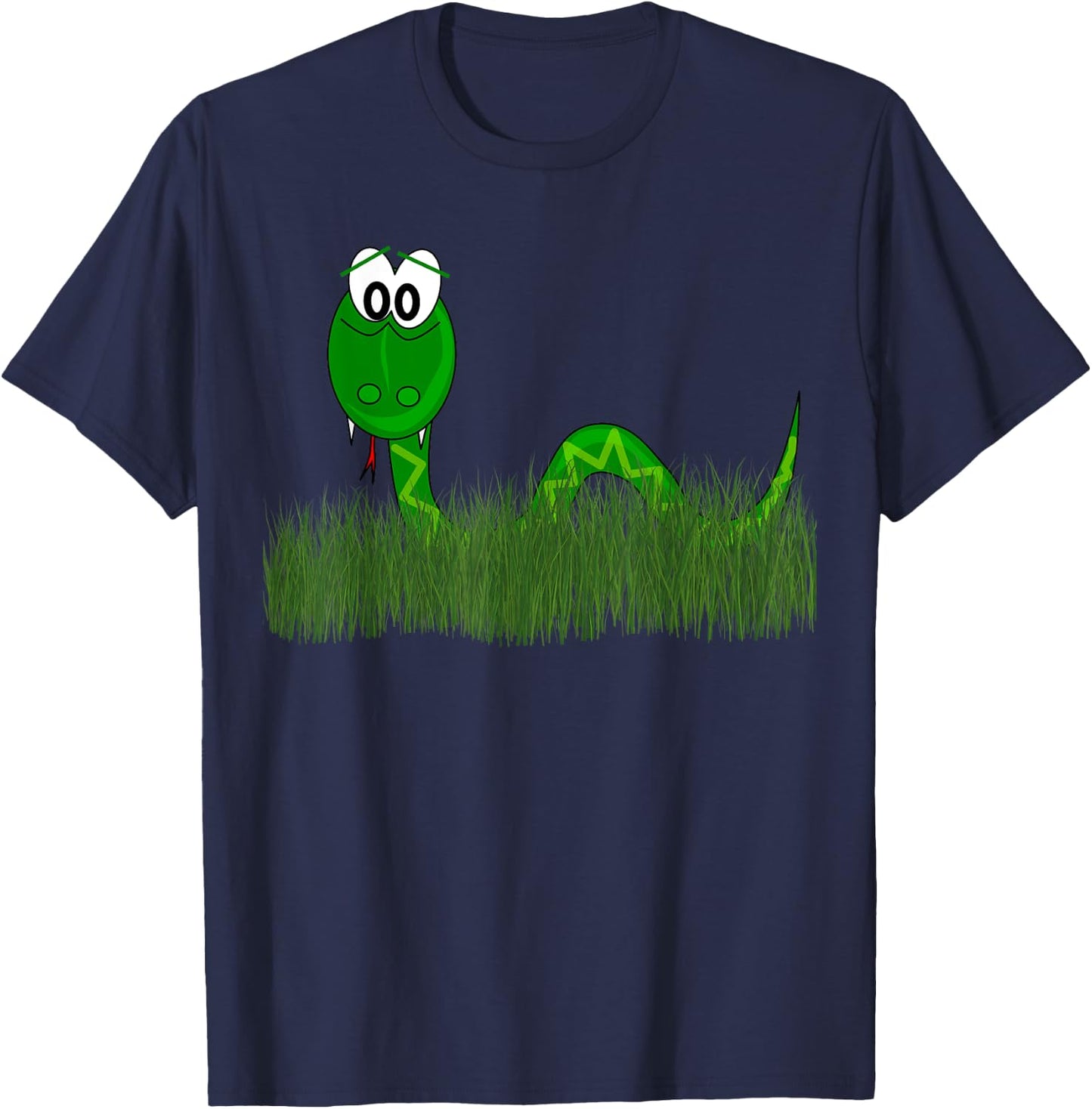 Cute Snake In The Grass T-Shirt - T-Shirt | Navy