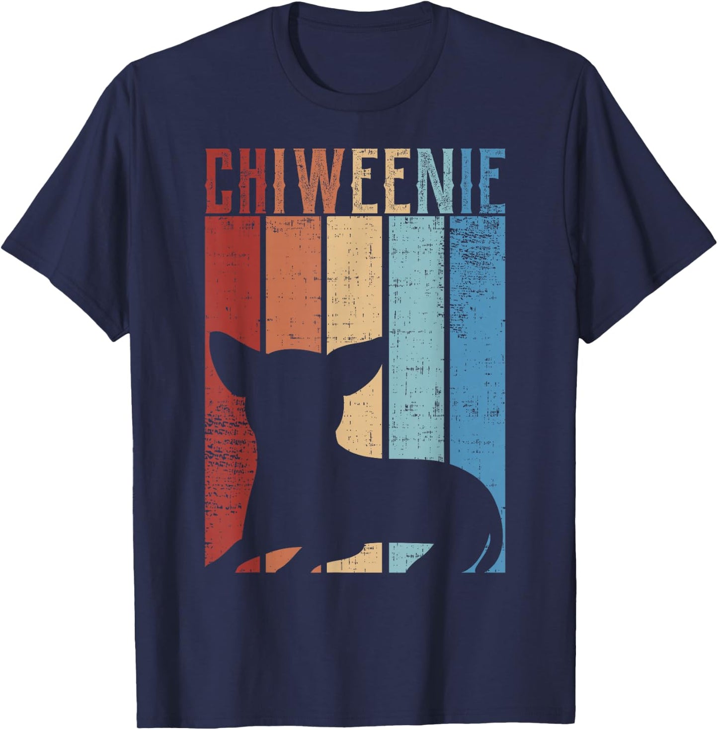 Cute Retro Chiweenie Silhouette Gift design for Chiweenies T-Shirt - T-Shirt | Navy