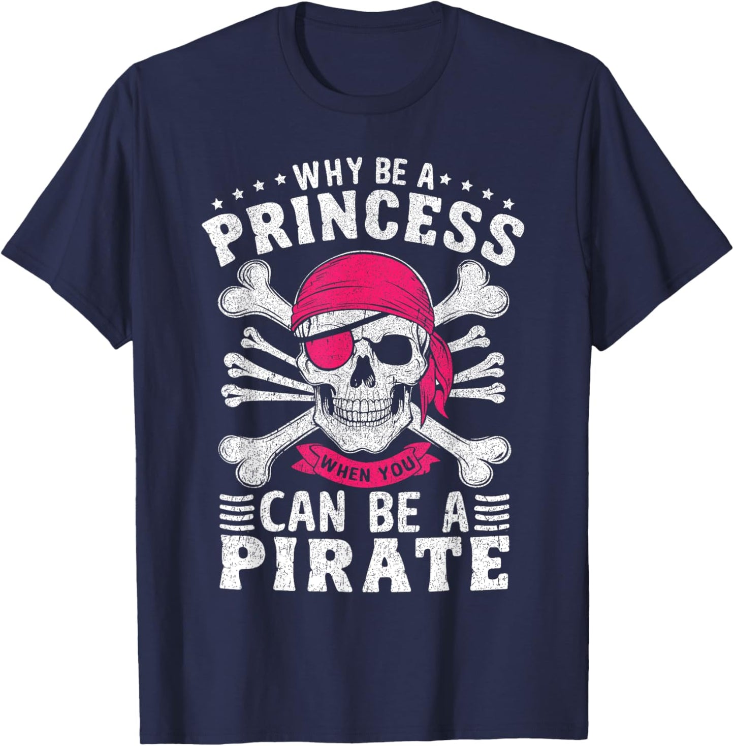 Funny Pirate Costume Princess Girls Kids Pirate T-Shirt - T-Shirt | Navy