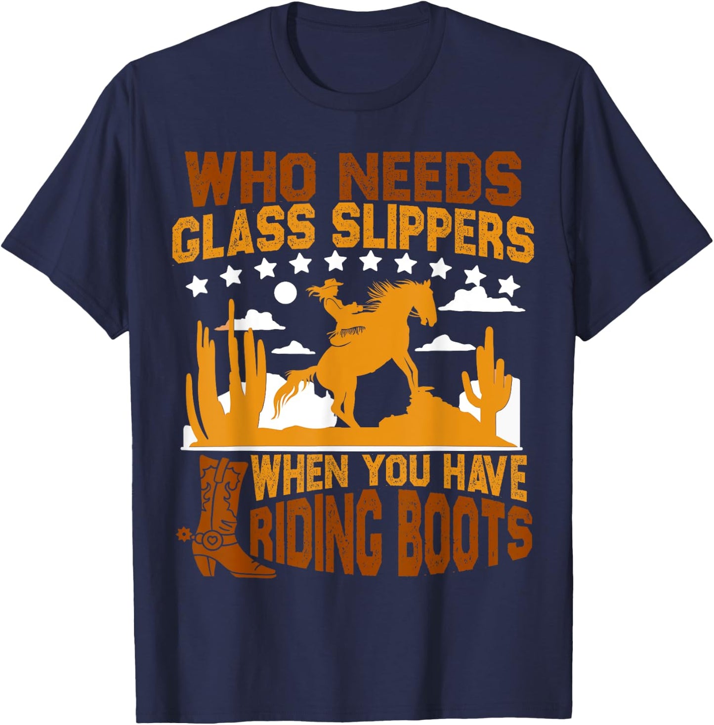 Horse Lover Funny Equestrian Horse Girl Horseback Riding T-Shirt - T-Shirt | Navy