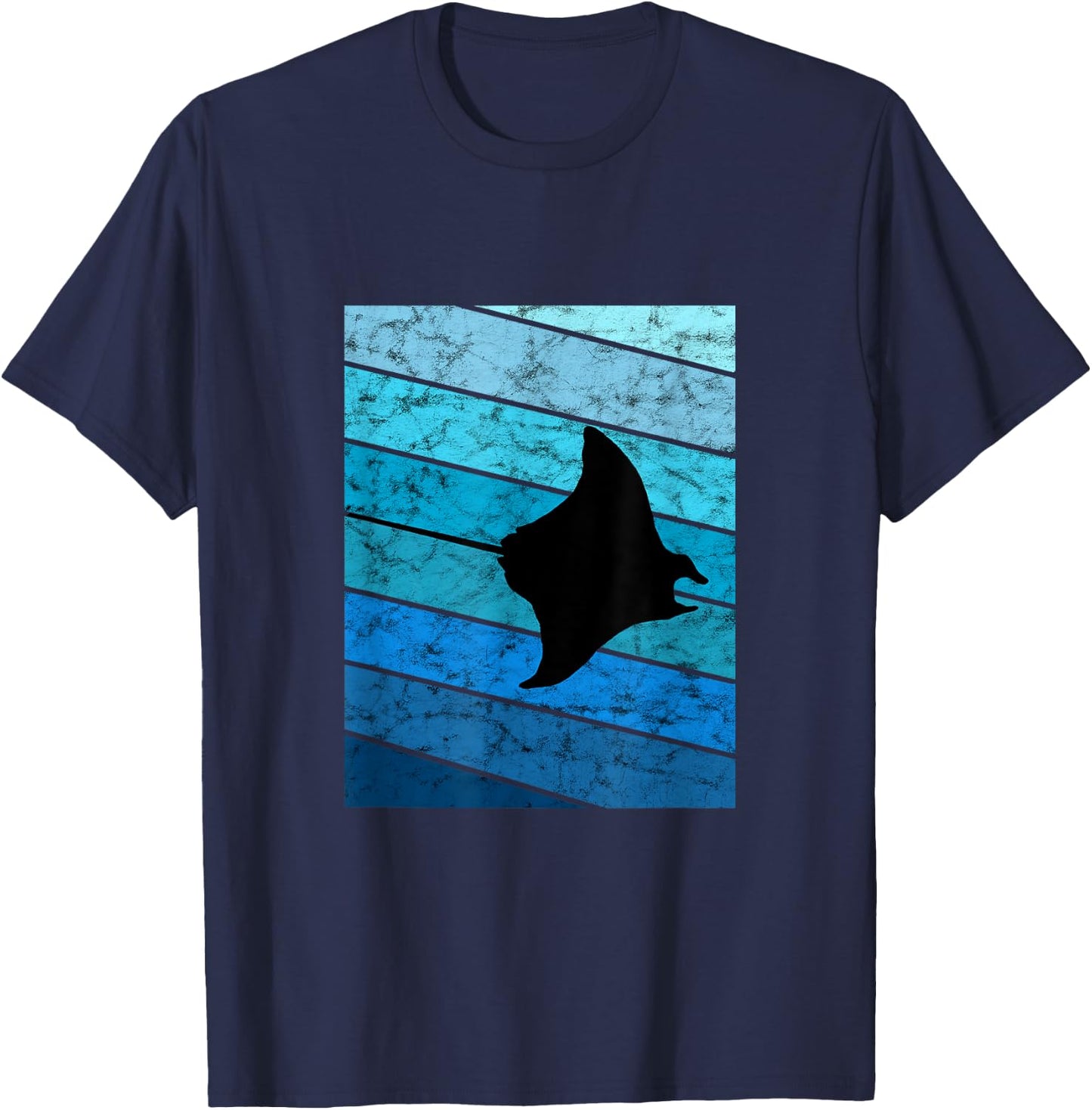 Manta Vintage Retro Ocean Stingray Manta Ray T-Shirt - T-Shirt | Navy