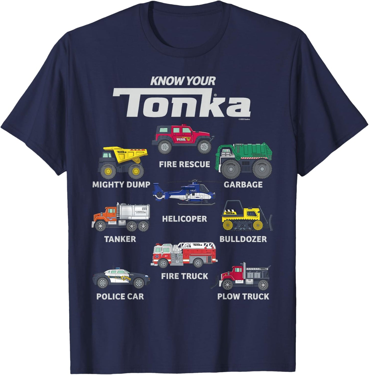 Tonka Know Your Tonka Trucks Vehicle Textbook T-Shirt - T-Shirt | Navy