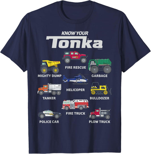 Tonka Know Your Tonka Trucks Vehicle Textbook T-Shirt - T-Shirt | Navy
