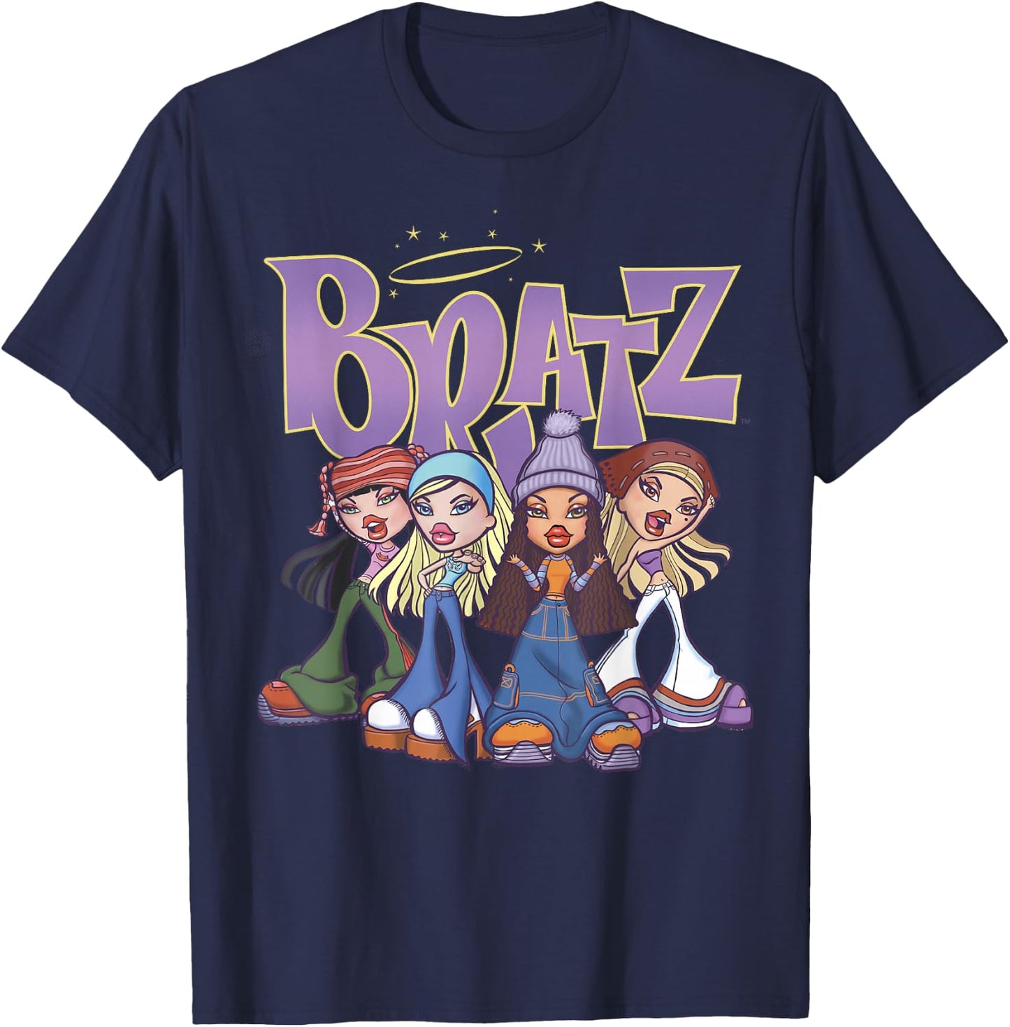 Bratz Original Four Group Shot Logo T-Shirt - T-Shirt | Navy