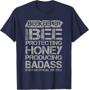 Beekeeper - Funny Beekeeping Beehive Honeybee T-Shirt - T-Shirt | Navy