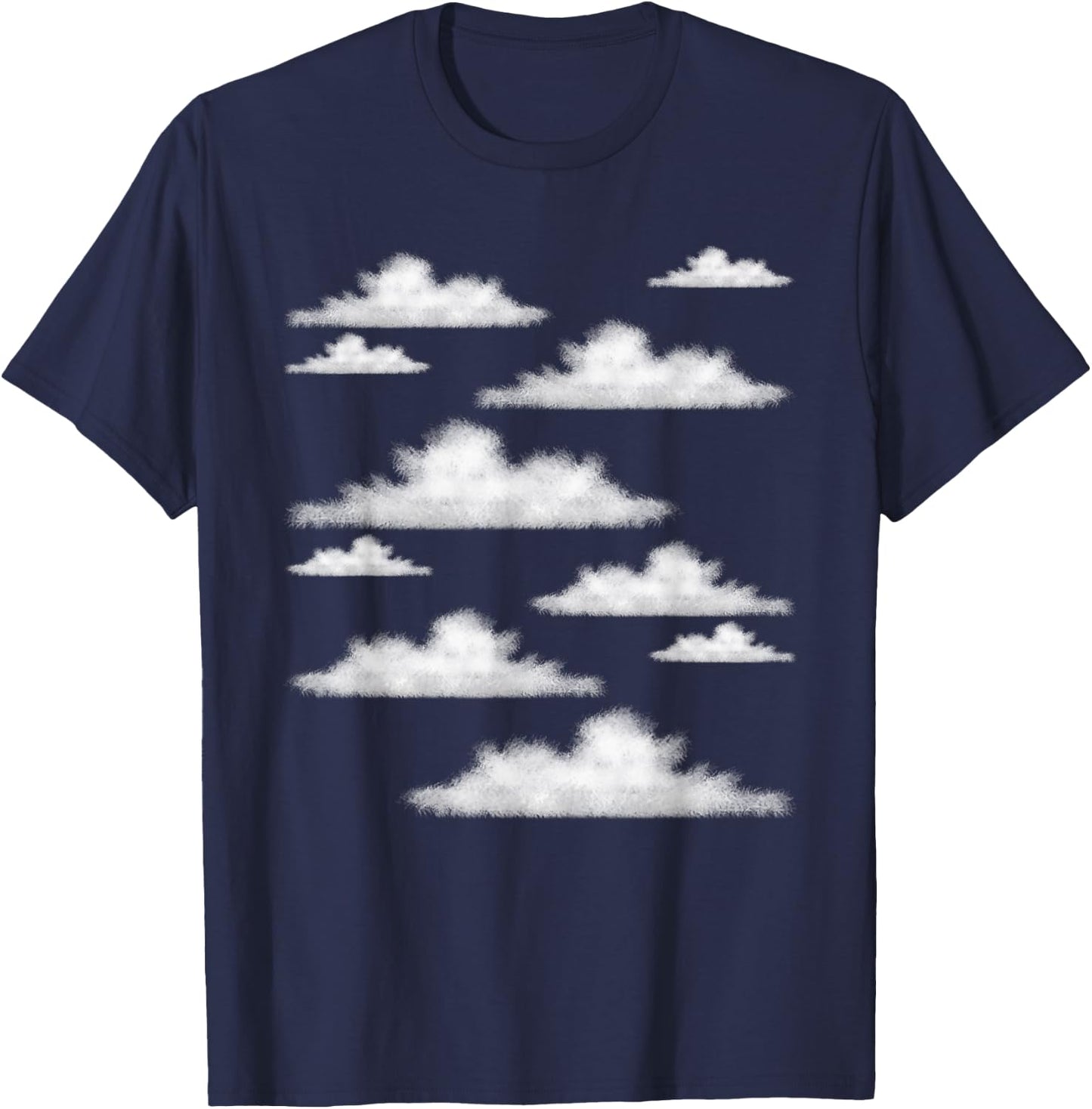 Blue Sky Clouds Cool Atmosphere Pastel Color Art Lover Gift T-Shirt - T-Shirt | Navy