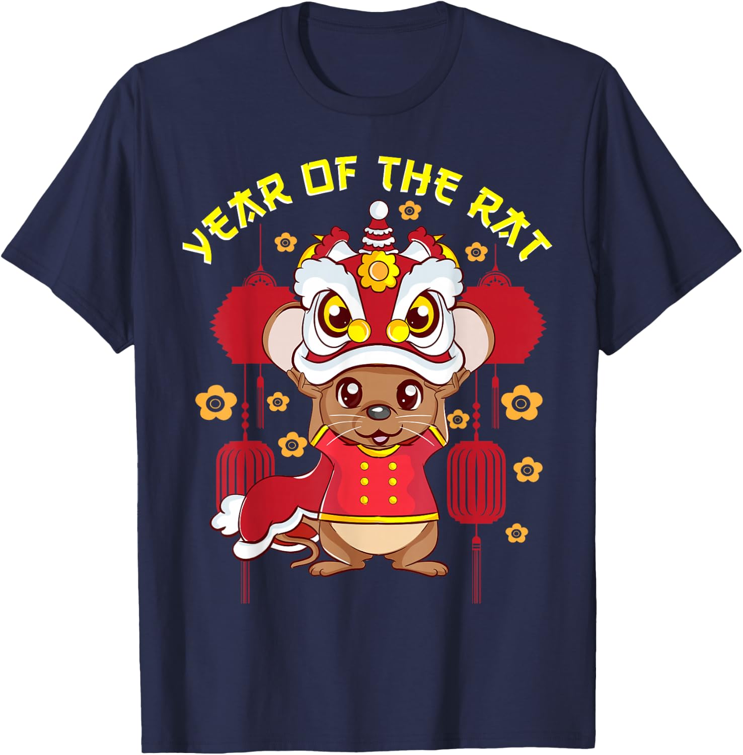Year Of The Rat Shirt Chinese New Year 2020 Lion Dance T-Shirt - T-Shirt | Navy