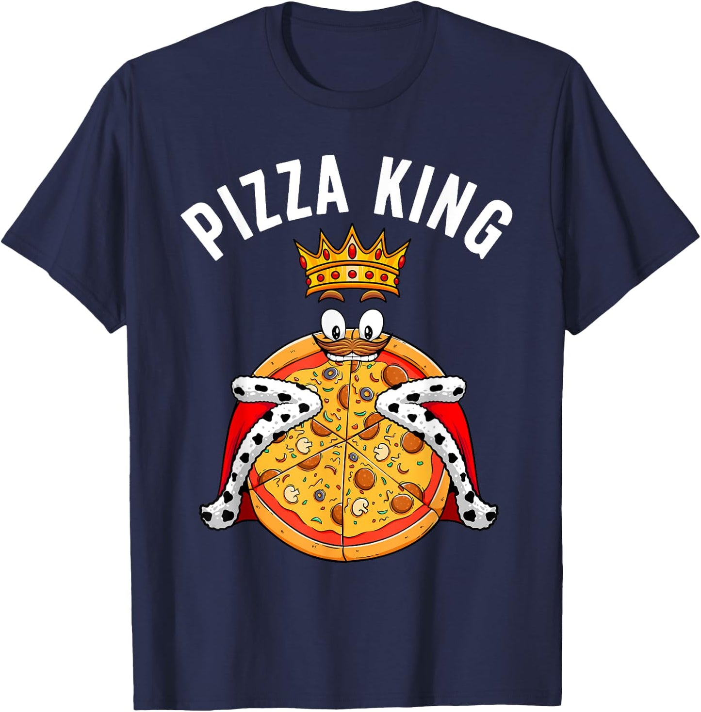 Cute Pizza Design Boys Italian Dish Pizza Lovers T-Shirt - T-Shirt | Navy