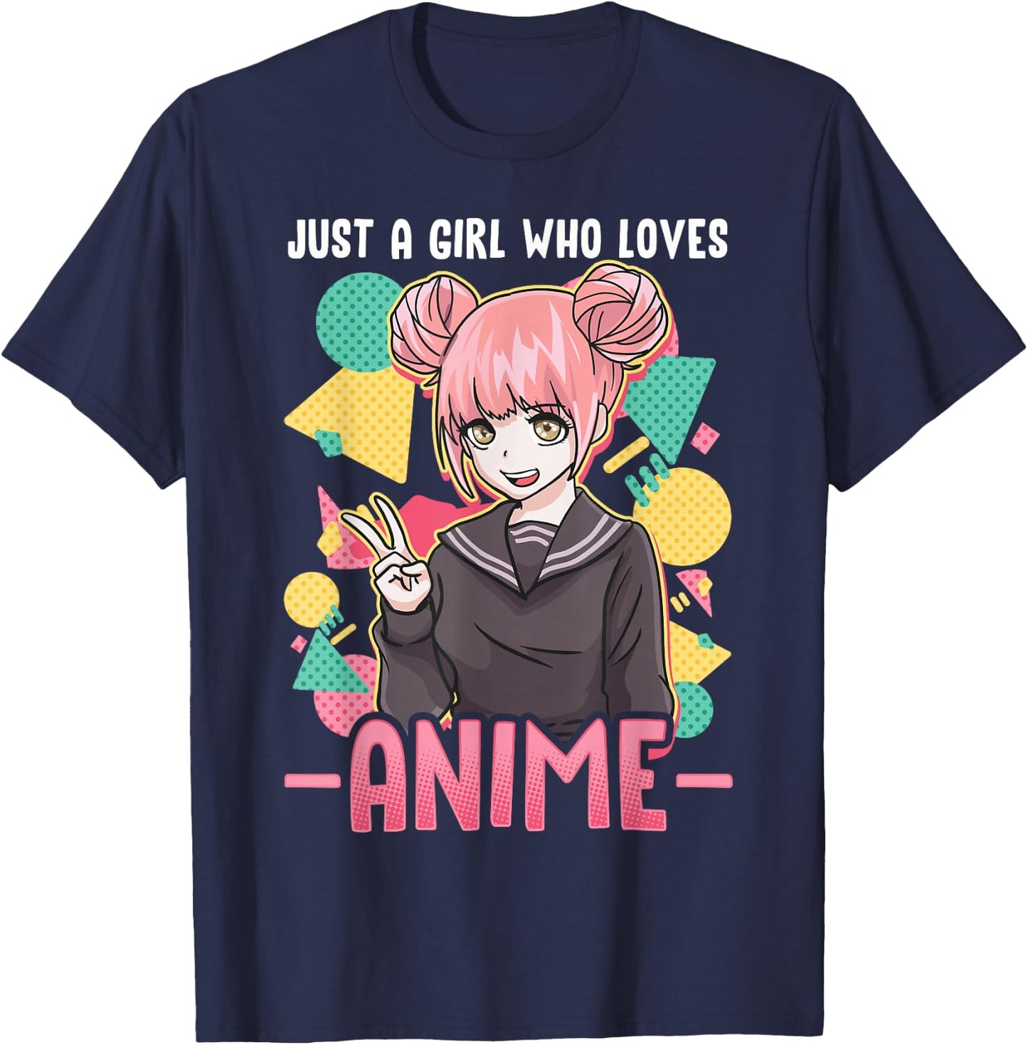 Anime Shirts for Girls Women Just A Girl Who Loves Anime T-Shirt - T-Shirt | Navy
