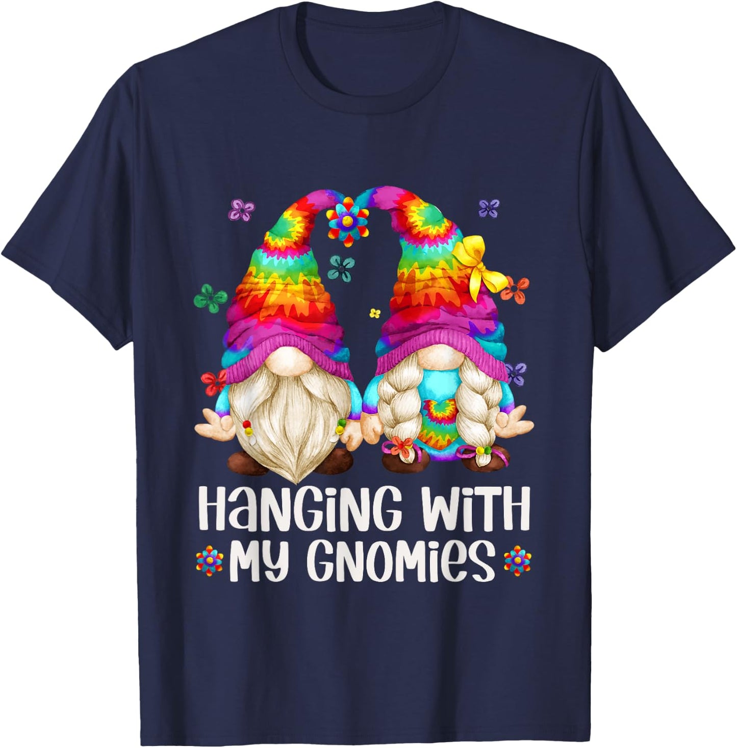 Hippie Gnome For Summer Vacation For Hanging With My Gnomies T-Shirt - T-Shirt | Navy