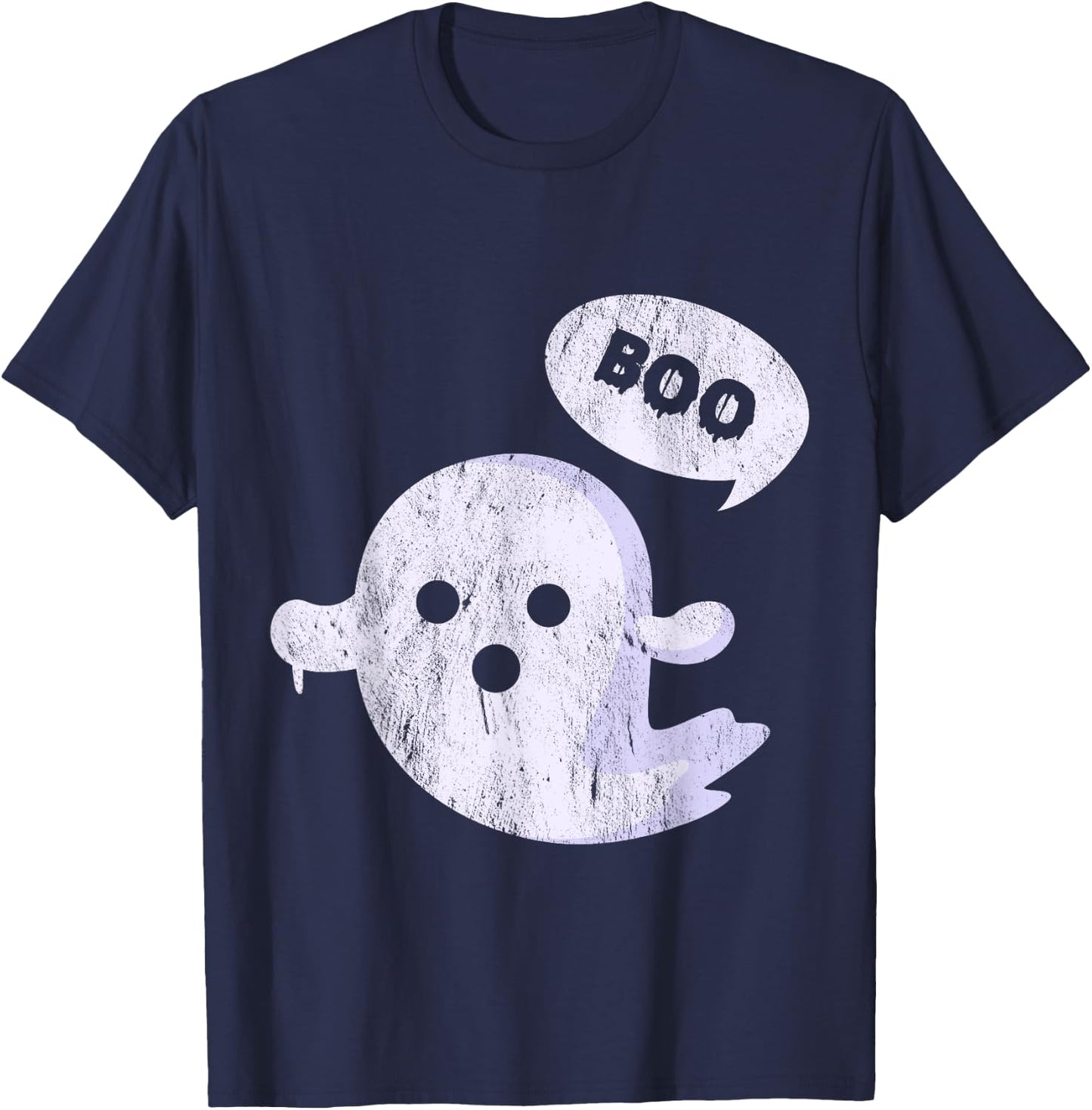 Boo Ghost Halloween T-Shirt - T-Shirt | Navy