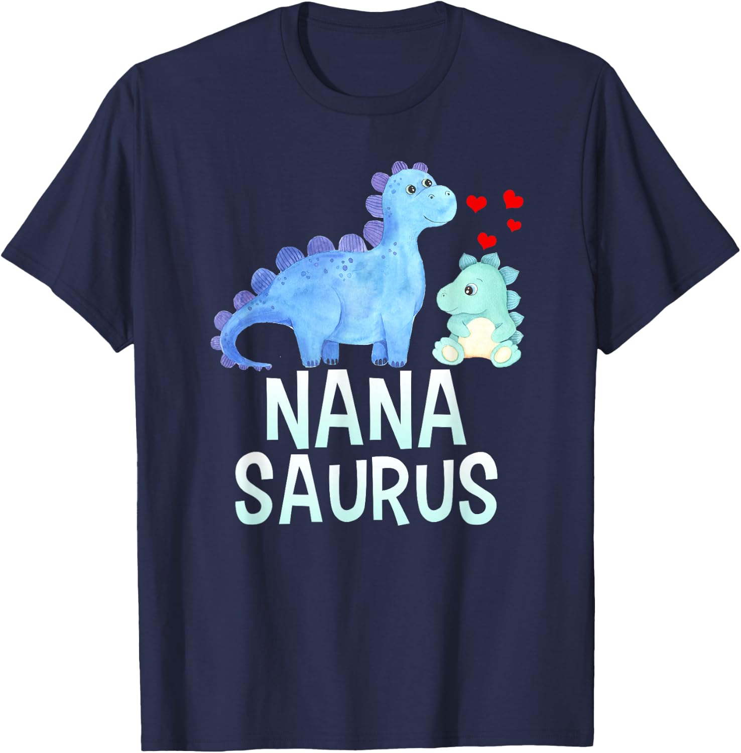 Nanasaurus Funny Dinosaur Baby Shower For Nana T-Shirt - T-Shirt | Navy