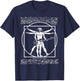 Da Vinci Vitruvian Man Bass Guitar Player - Bass Guitarist T-Shirt - T-Shirt | Navy