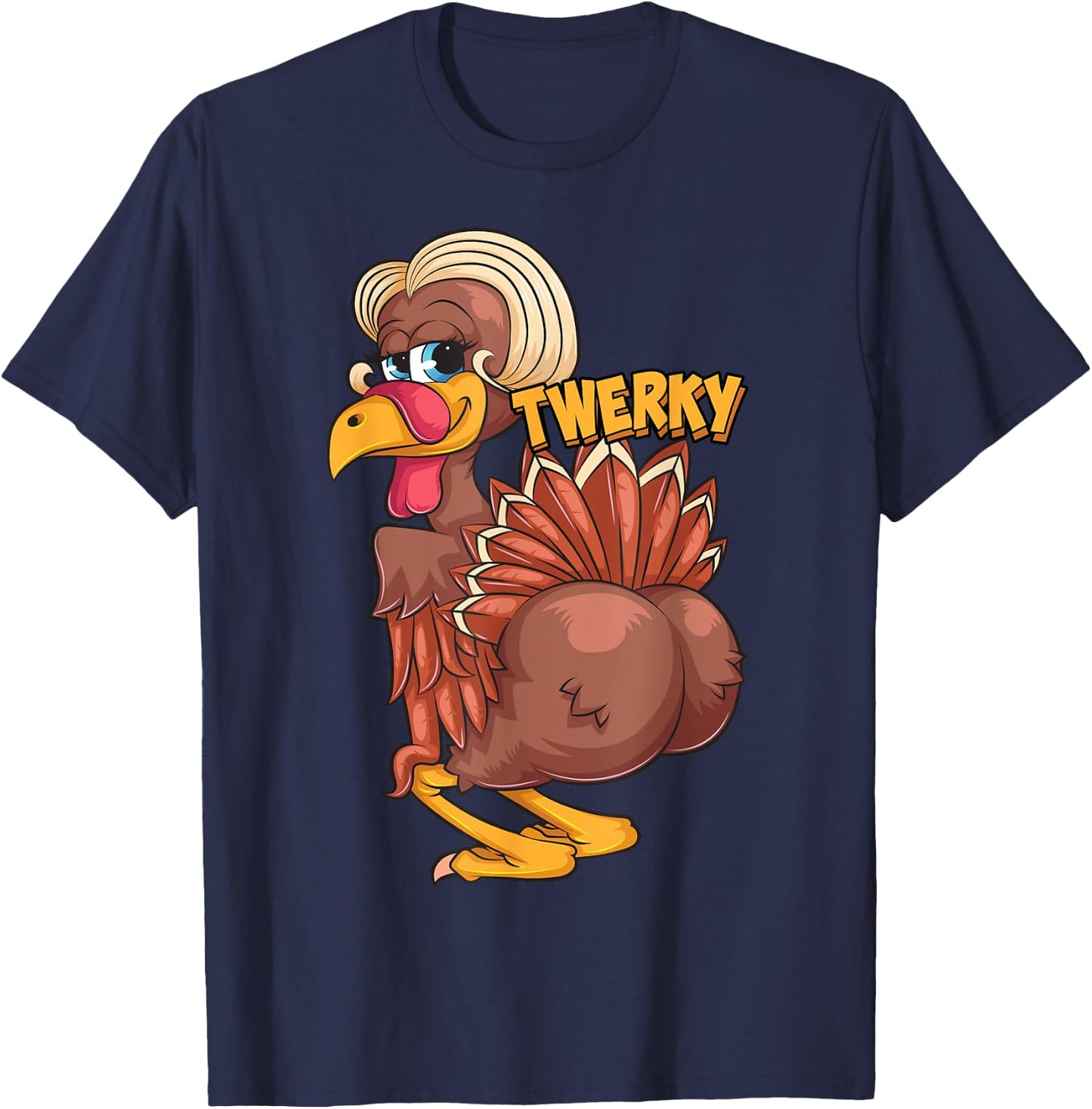 Funny Twerky Dance Cute Love Twerk Dancing Thanksgiving Gift T-Shirt - T-Shirt | Navy