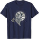 Wolf howls at the moon and Viking compass, Viking T-Shirt - T-Shirt | Navy