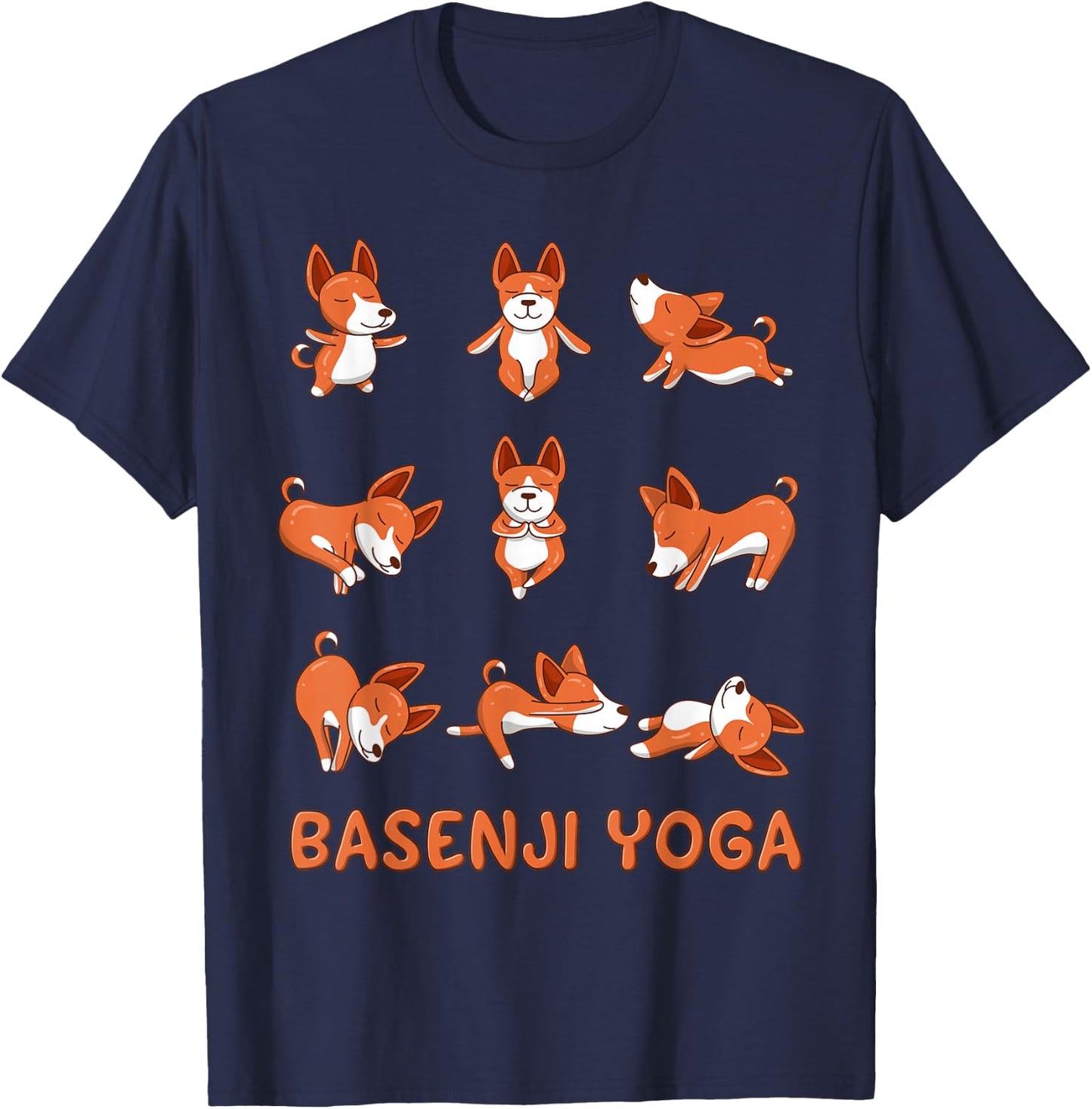 Basenji Yoga shirt Basenji Yoga Pose Meditation T-Shirt - T-Shirt | Navy
