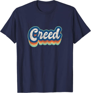 Creed First Name Boy Vintage Style 70s 80s Personalized T-Shirt - T-Shirt | Navy