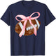 Coquette Bow American Football Game Day Thanksgiving Autumn T-Shirt - T-Shirt | Navy