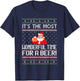 It's The Most Wonderful Time For A Beer Funny Ugly Christmas T-Shirt - T-Shirt | Navy