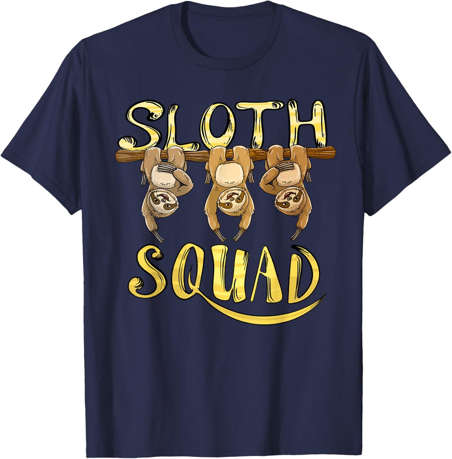 Cool Sloth Squad | Funny Lazy Slow Animal Lover Group Gift T-Shirt - T-Shirt | Navy