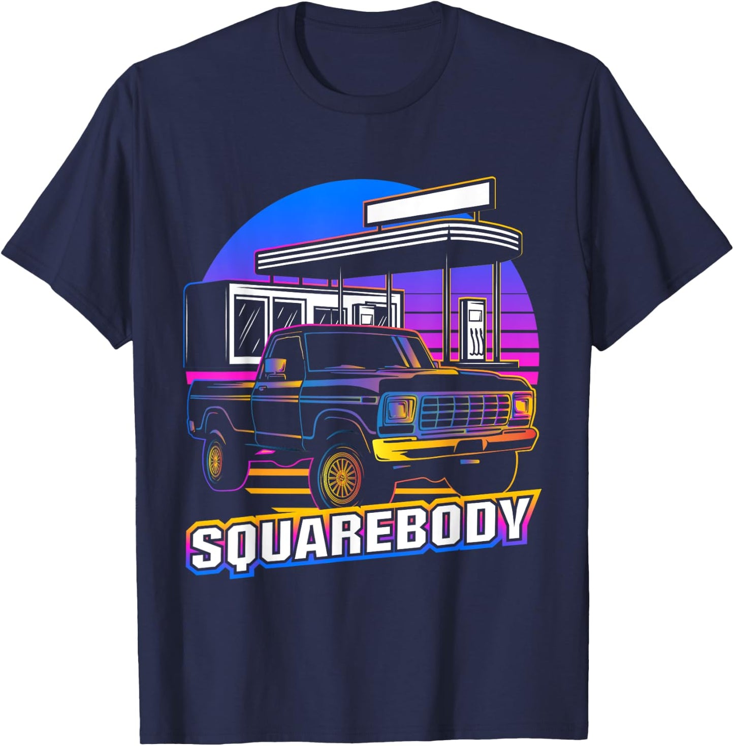 Retro Square Body Truck Squarebody Vintage Classic Truck Men T-Shirt - T-Shirt | Navy