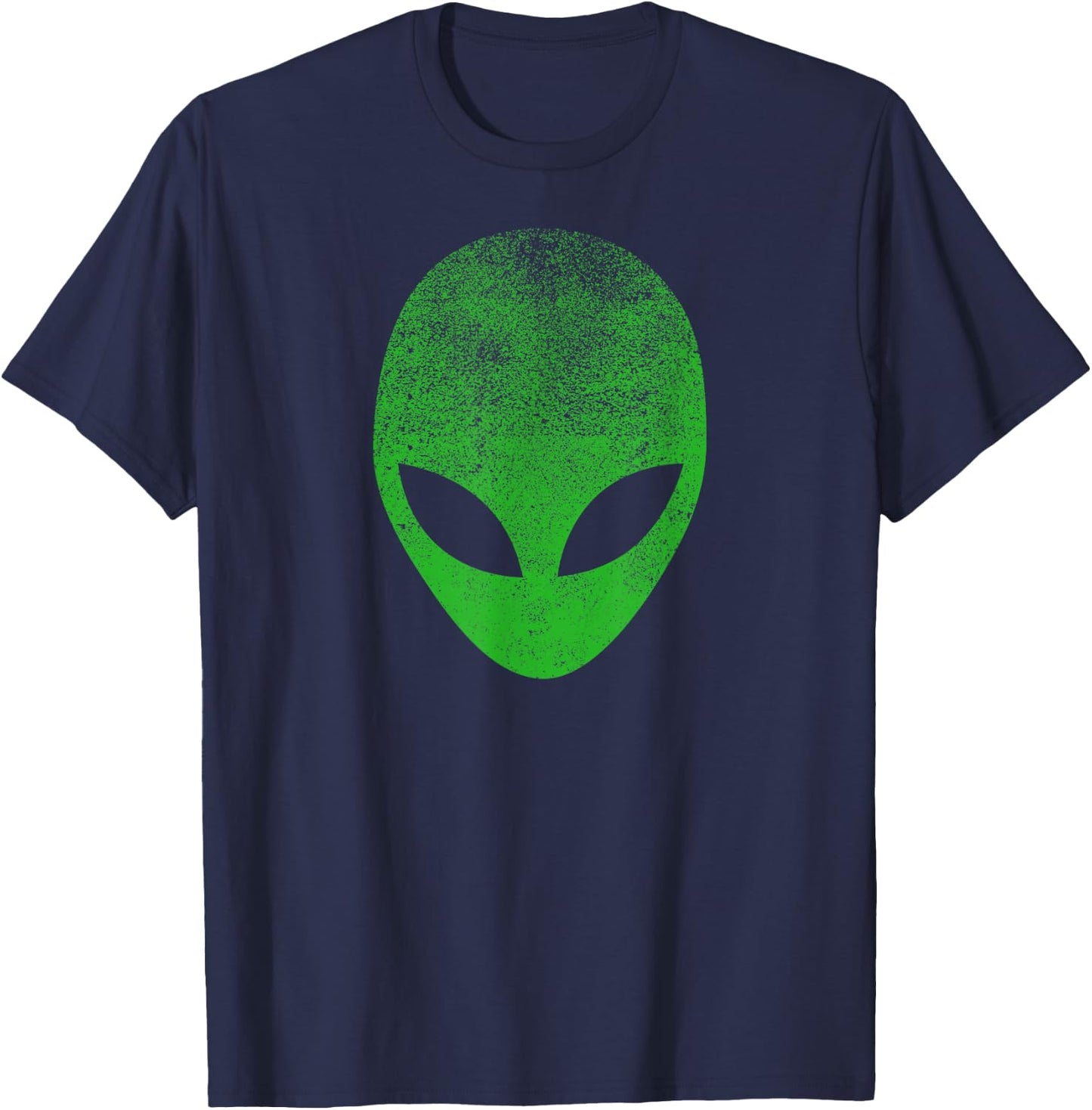 Alien Head Distressed I Aliens UFO Area 51 Roswell T-Shirt - T-Shirt | Navy