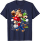 Super Mario Donkey Kong Mario Luigi Action Pose T-Shirt - T-Shirt | Navy