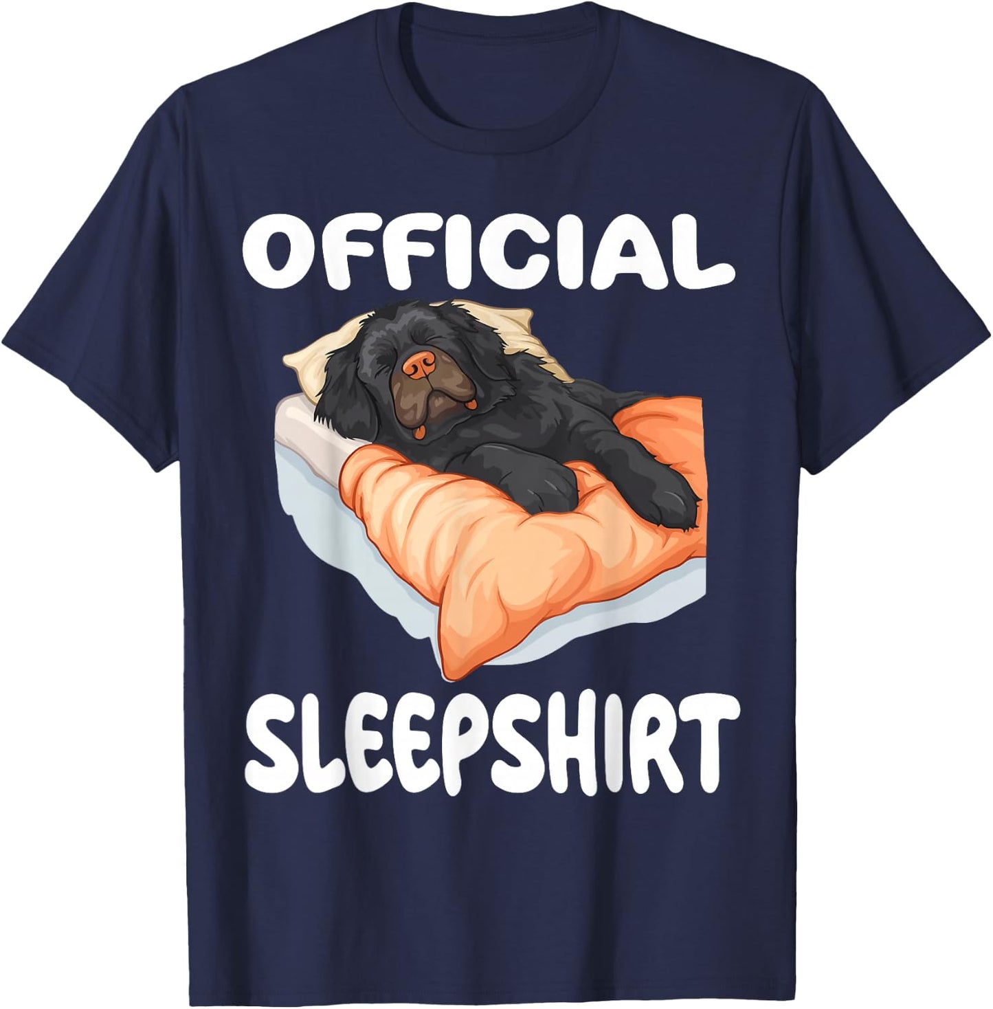 Newfoundland Dog Official Sleepshirt Pajamas Nightgown T-Shirt - T-Shirt | Navy