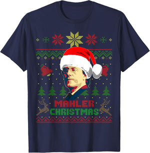 Gustav Mahler Funny Christmas T-Shirt - T-Shirt | Navy