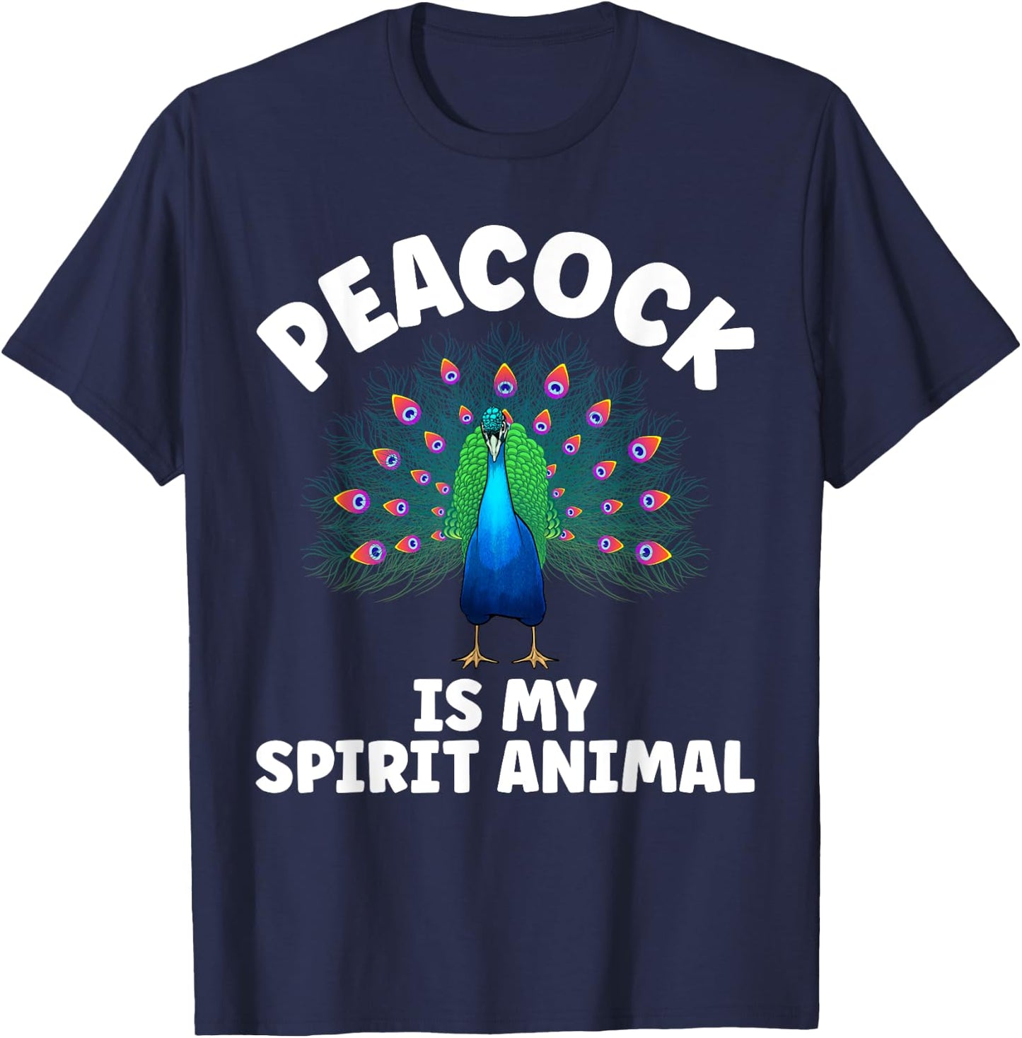Funny Peacock Design Women Pheasant Peacock Lovers T-Shirt - T-Shirt | Navy