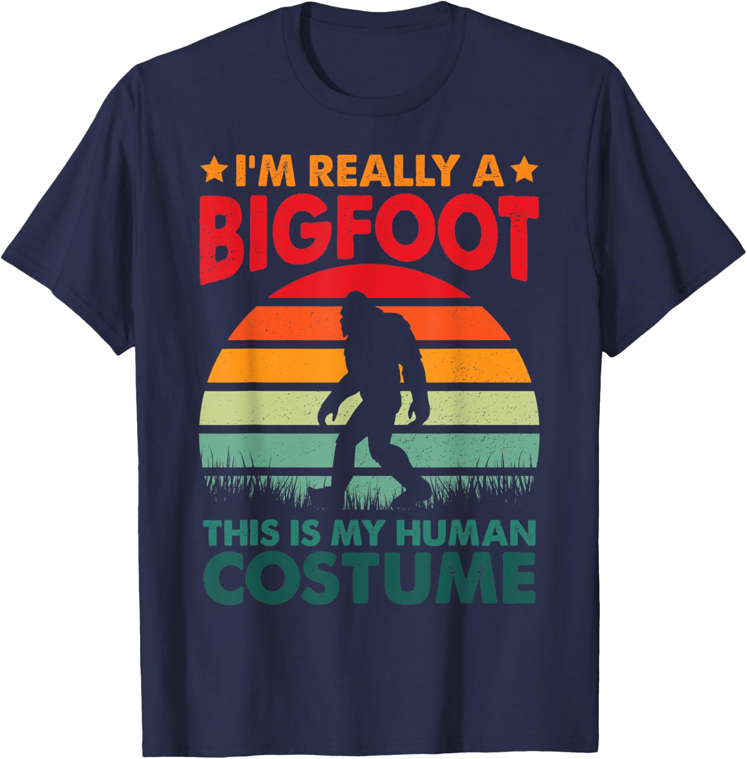 This is My Human Costume Bigfoot Social Distancing Champion T-Shirt - T-Shirt | Navy