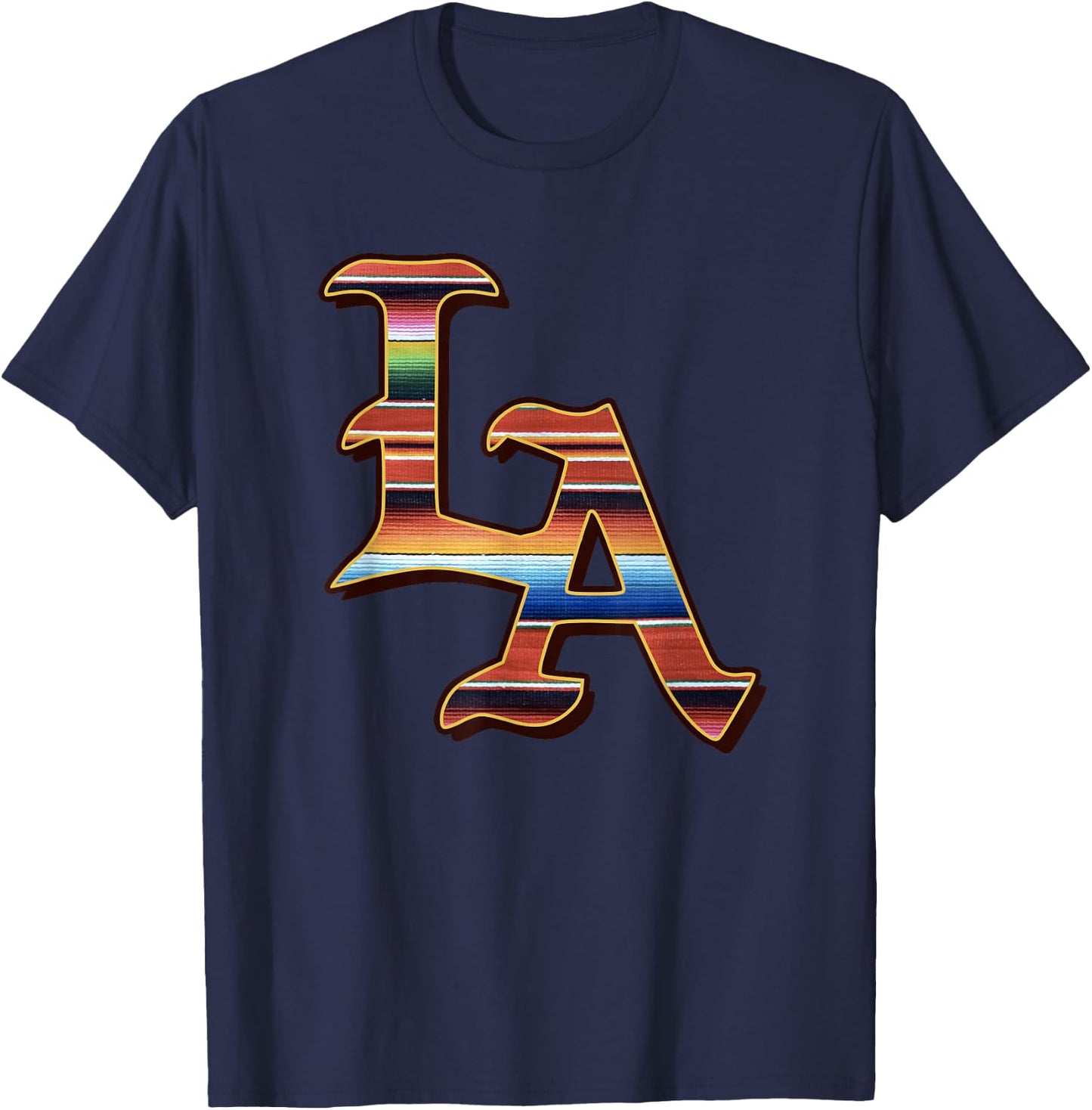 LA, Sarape, Los Angeles, LA Sarape East LA Baseball Mexican T-Shirt - T-Shirt | Navy