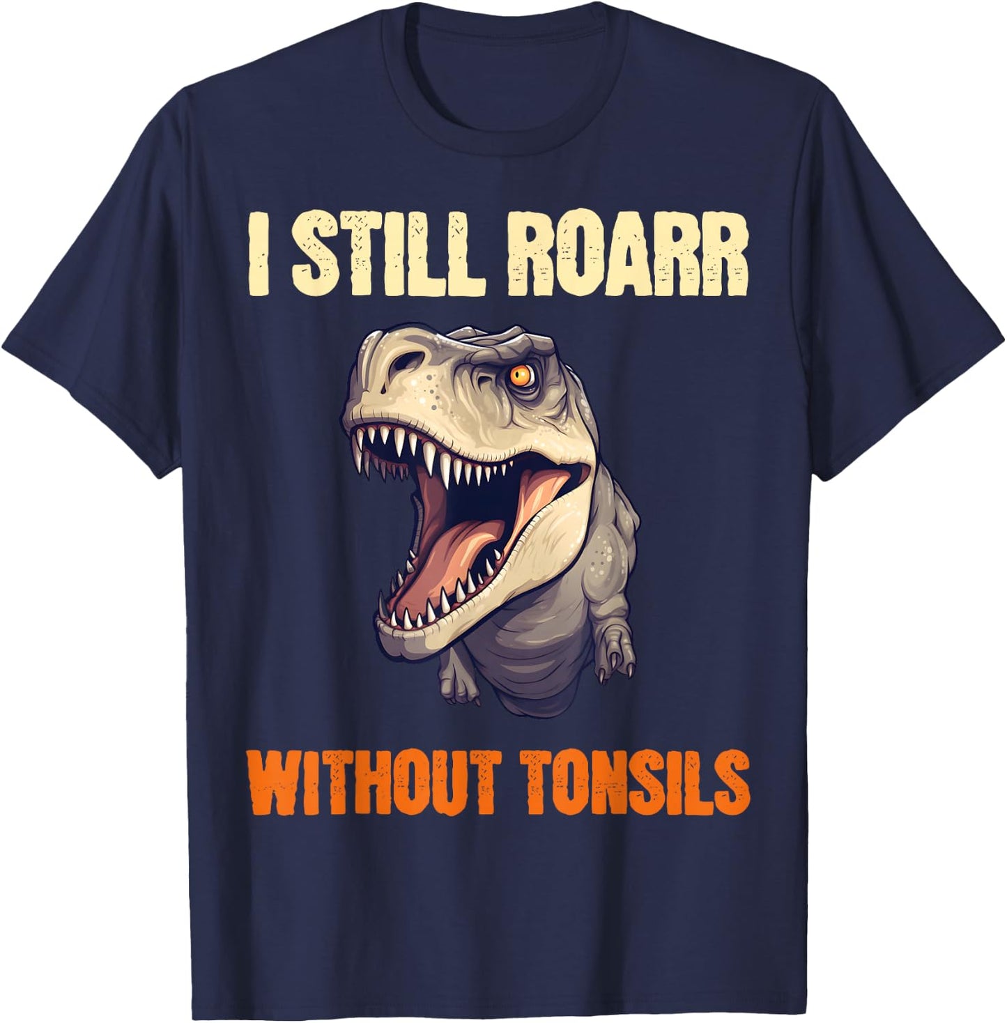 Boys Tonsil Removal Surgery Get Well Kids Dinosaur T-Shirt - T-Shirt | Navy