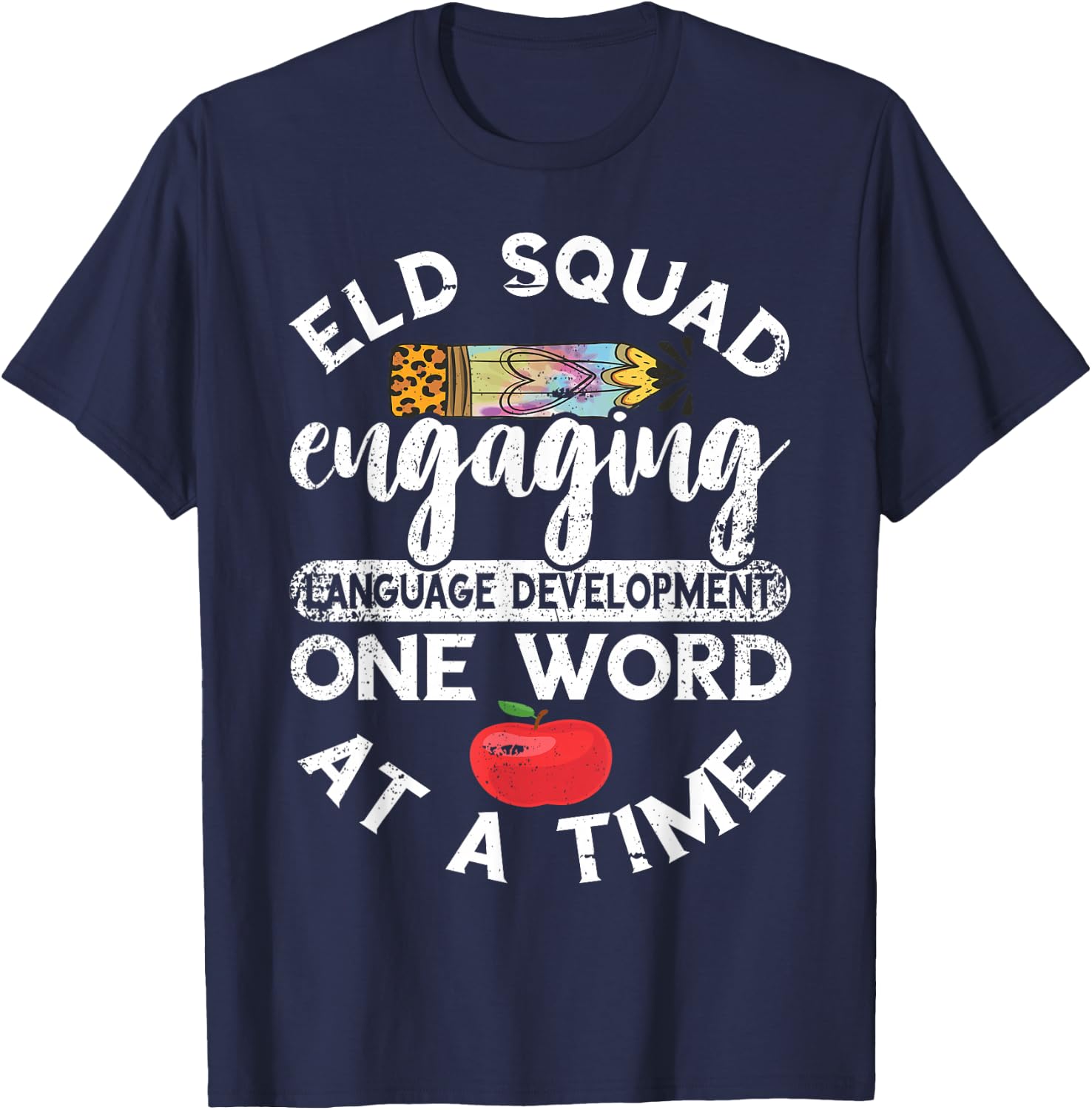 Vintage Language Development Teaching ELD Teacher Squad T-Shirt - T-Shirt | Navy