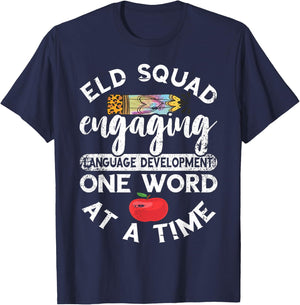 Vintage Language Development Teaching ELD Teacher Squad T-Shirt - T-Shirt | Navy