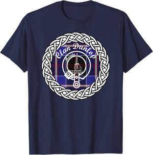 Dunlop surname last name Scottish Tartan Clan Crest T-Shirt - T-Shirt | Navy
