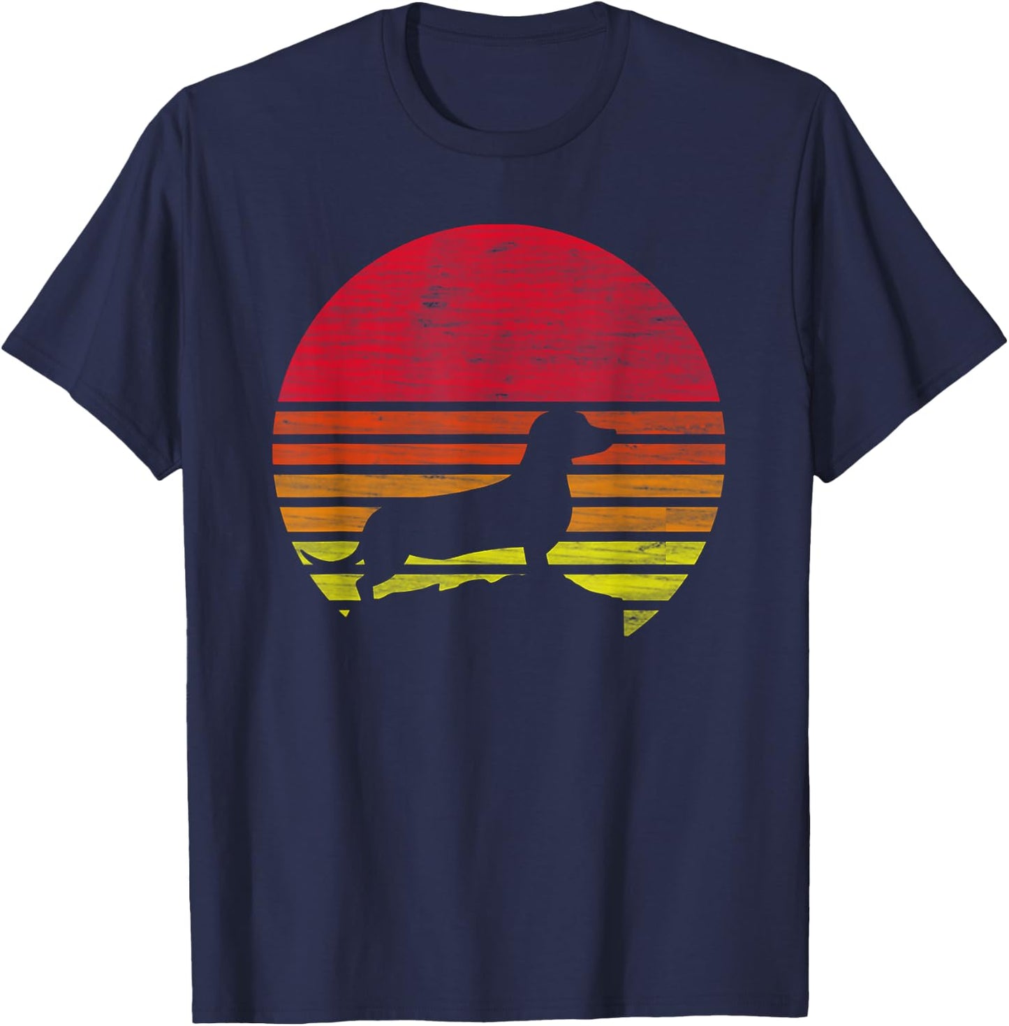 Dachshund Retro T-Shirt - T-Shirt | Navy